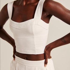Abercrombie Linen Cropped Top